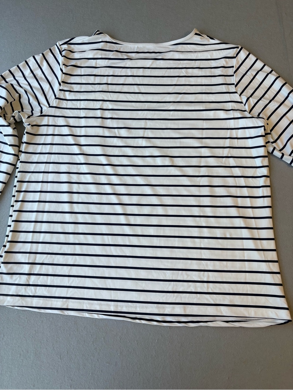 Lands' End Women’s White Navy Striped Long Sleeve Rashguard UPF 50 Sz XL NWOT - Picture 8 of 8